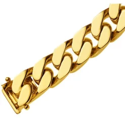 7mm Armband Armkette Panzerarmband, 585 Gold Gelbgold, 21cm, Herren