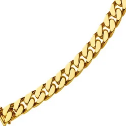 7mm Armband Armkette Panzerarmband 750 Gold Gelbgold 19cm Herren Goldarmband