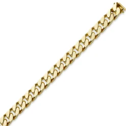 12mm Armband Armkette Panzerarmband, 585 Gold Gelbgold massiv, 22cm, Herren