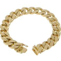 12mm Armband Armkette Panzerarmband, 585 Gold Gelbgold massiv, 22cm, Herren