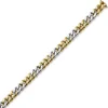 10mm Armband Armkette Panzerarmband, 585 Gold Gelbgold & Weißgold 21cm
