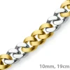 10mm Armband Armkette Panzerarmband, 585 Gold Gelbgold & Weißgold 19cm