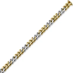 10mm Armband Armkette Panzerarmband 750 Gold Gelbgold & Weißgold 21cm Unisex