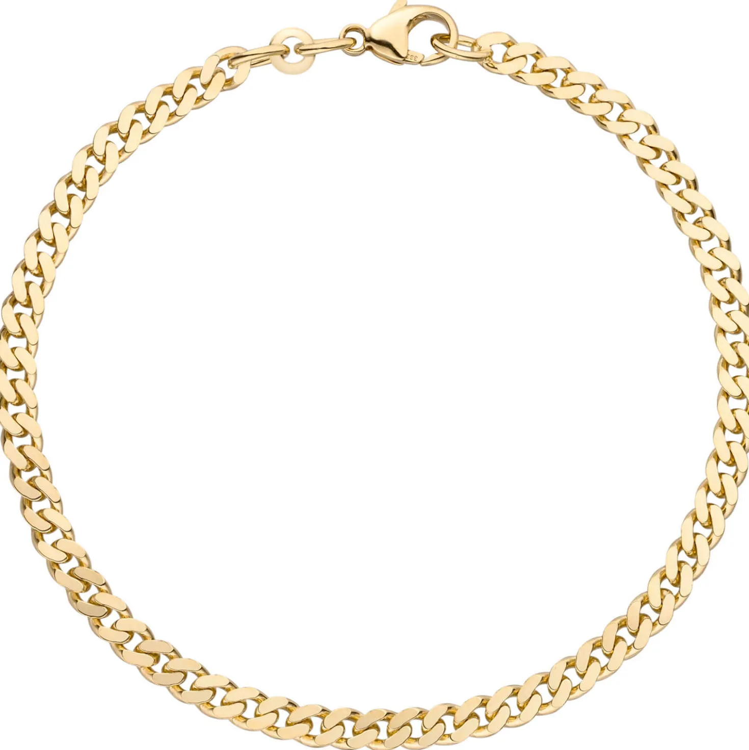 3,9mm Armband Armkette Panzerkette diamantiert aus 333 Gold Gelbgold massiv 21cm