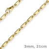 3mm Armband Armkette Plattenkette aus 585 Gold Gelbgold, 21cm, Unisex