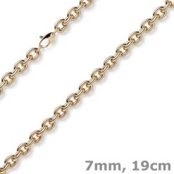 7mm Armband Armkette Rundankerkette aus 585 Gold Rotgold 19cm