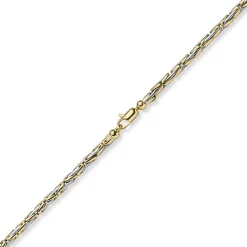 3mm Armband Armkette runde Königskette 585 Gold gelb/weiß bicolor 19cm Unisex