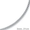 3mm Armband Armkette Zopf-Kette aus 585 Gold Weißgold, 21cm, Unisex