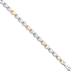 8,4mm Armband Armschmuck aus Edelstahl teilmattiert in Gold-Silber-Farbe 20cm