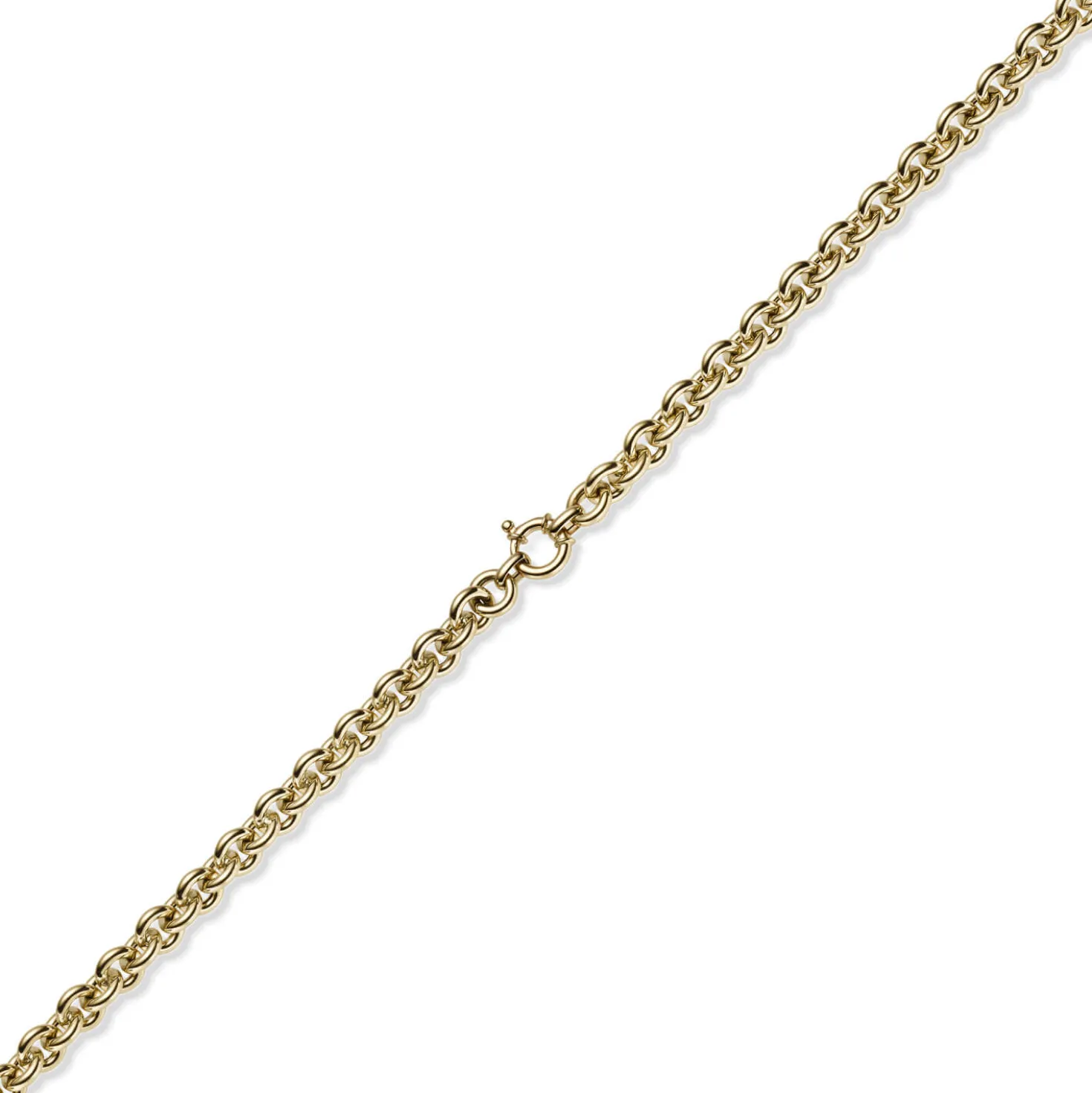 10mm Armband Armschmuck Rund-Ankerkette Ringelkette aus 585 Gold Gelbgold 19cm