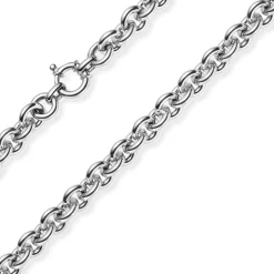 10mm Armband Armschmuck Rund-Ankerkette Ringelkette aus 585 Gold Weißgold 19cm