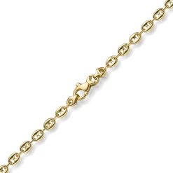 3,5mm Armband Bohnenkette Schiffsankerkette 585 Gold Gelbgold 19cm Unisex