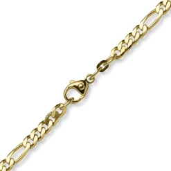 5,5mm Armband diamantierte Figaro-Kette aus 585 Gold Gelbgold Armschmuck, 21cm
