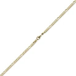 4,5mm Armband diamantierte Figaro-Kette aus 585 Gold Gelbgold Armschmuck, 21cm