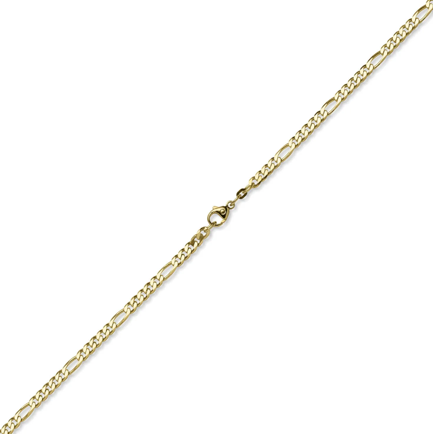 4,5mm Armband diamantierte Figaro-Kette aus 585 Gold Gelbgold Armschmuck, 21cm