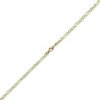 3,5mm Armband diamantierte Figaro-Kette aus 585 Gold Gelbgold Armschmuck, 19cm