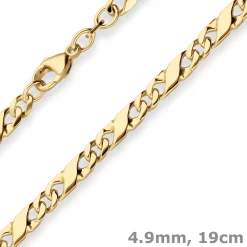 4,9mm Armband Dollarkette Goldarmband Armschmuck aus 585 Gold Gelbgold 19cm