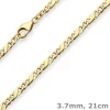 3,7mm Armband Dollarkette Goldarmband Armschmuck aus 585 Gold Gelbgold 21cm