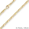 3,7mm Armband Dollarkette Goldarmband Armschmuck aus 333 Gold Gelbgold 19cm