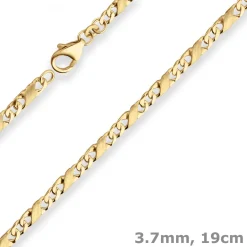 3,7mm Armband Dollarkette Goldarmband Armschmuck aus 333 Gold Gelbgold 19cm