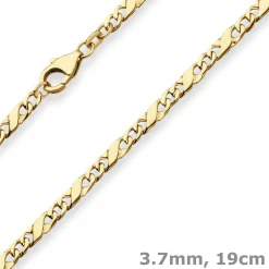 3,7mm Armband Dollarkette Goldarmband Armschmuck aus 333 Gold Gelbgold 19cm