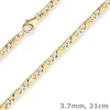 3,7mm Armband Dollarkette Goldarmband Armschmuck aus 333 Gold Gelbgold 21cm