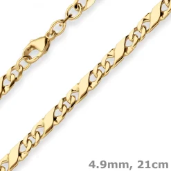 4,9mm Armband Dollarkette Goldarmband Armschmuck aus 333 Gold Gelbgold 21cm