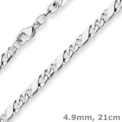 4,9mm Armband Dollarkette Silberarmband Armschmuck aus 925 Silber 21cm