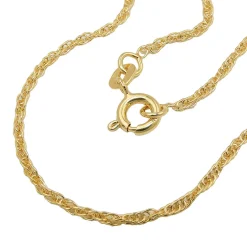 1,6mm Armband Doppelanker gedreht Armkette aus 9Kt 375 Gold Gelbgold 19cm