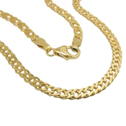 3,7mm Armband Doppelpanzerkette Armkette Armschmuck, 585 Gold Gelbgold, 19cm