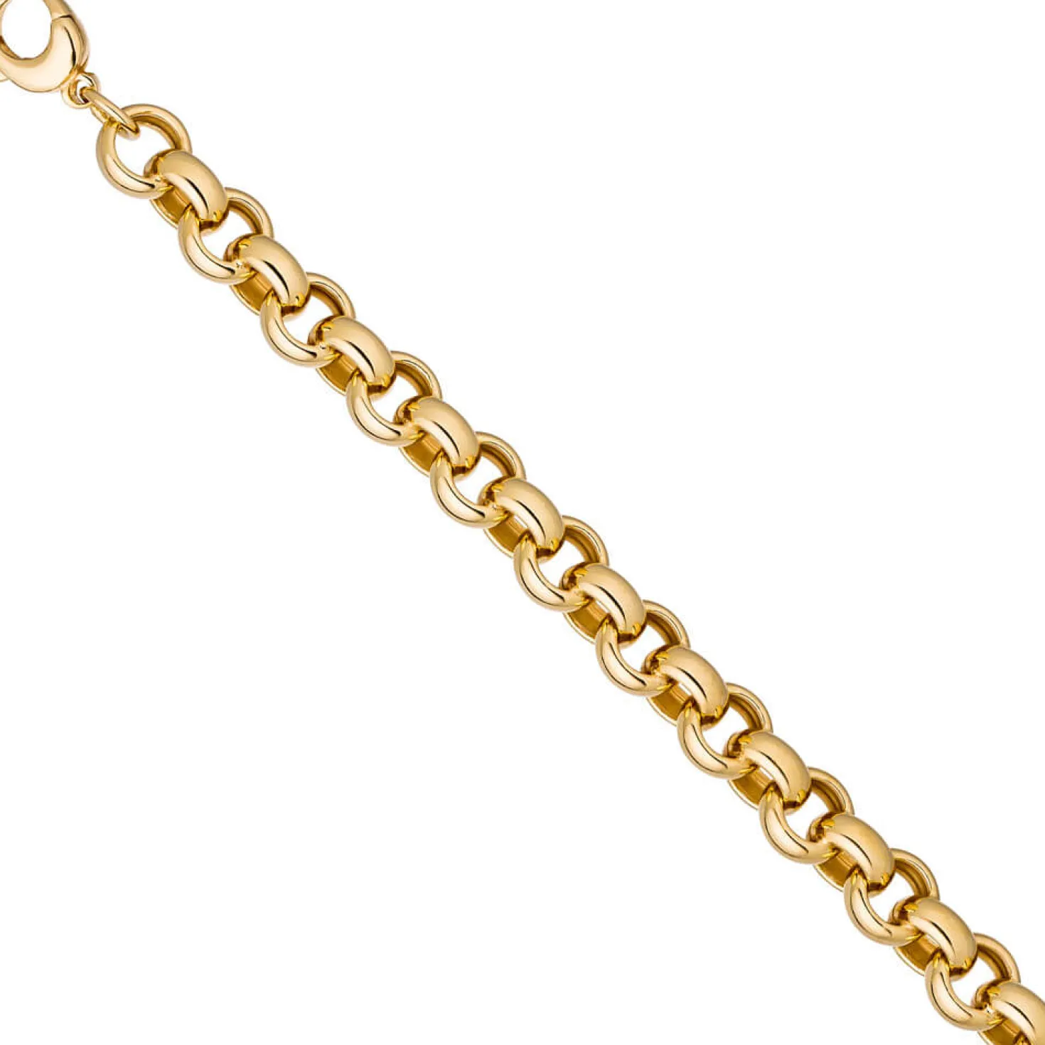10,2mm Armband Erbsarmband Armkette aus 925 Silber in Gelbgold vergoldet, 21cm