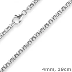 4mm Armband Erbskette Silberarmband Armschmuck aus 925 Silber 19cm