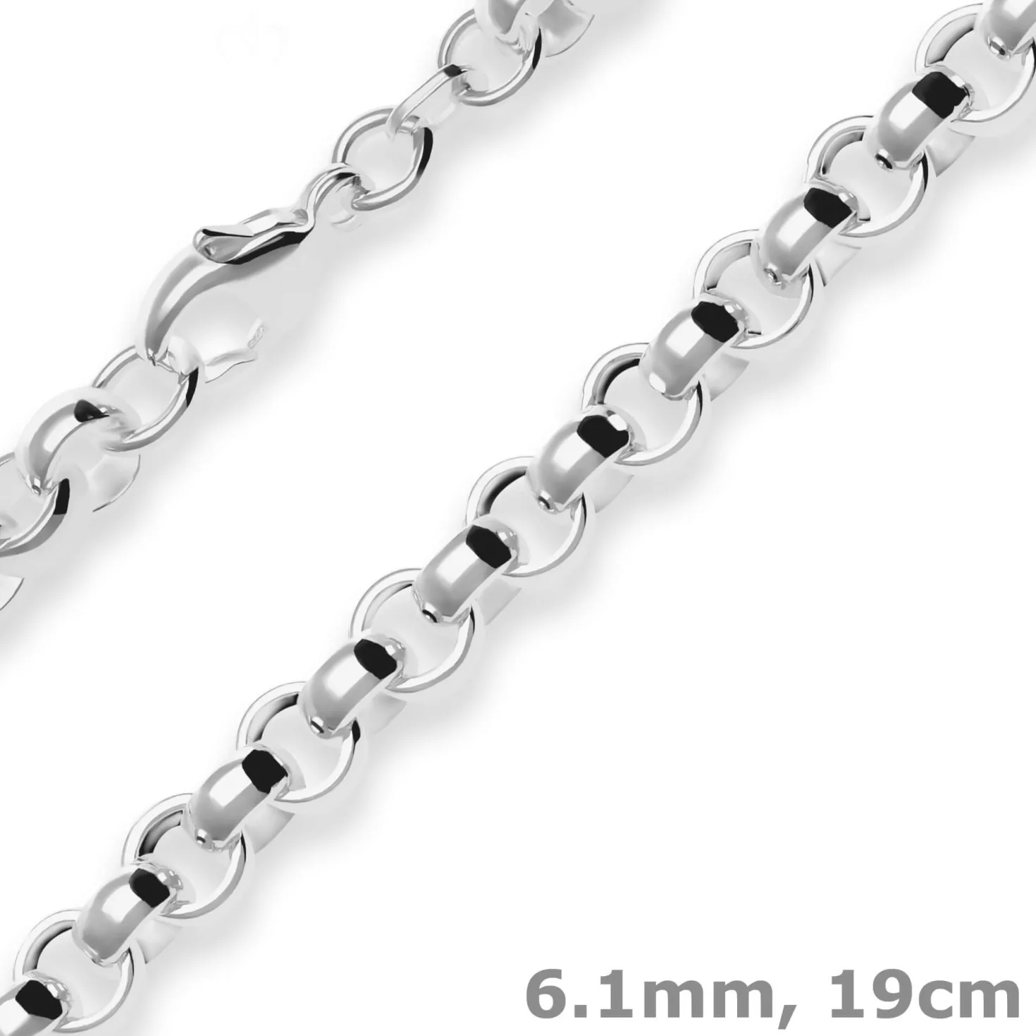 6,1mm Armband Erbskette Silberarmband Armschmuck aus 925 Silber 19cm