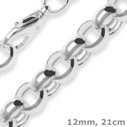 12mm Armband Erbskette Silberarmband Armschmuck aus 925 Silber 21cm