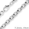 7,2mm Armband Erbskette Silberarmband Armschmuck aus 925 Silber 19cm