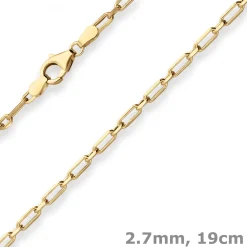 2,7mm Armband Fantasiekette Armschmuck aus 585 Gold Gelbgold 19cm