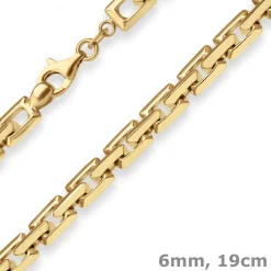 6mm Armband Fantasiekette Goldarmband Armschmuck aus 585 Gold Gelbgold 19cm