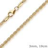 3mm Armband Fantasiekette Goldarmband Armschmuck aus 375 Gold Gelbgold 19cm