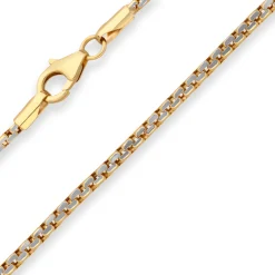 2,5mm Armband Fantasiekette Goldarmband Armschmuck aus 585 Gold gelb/weiß 19cm