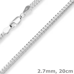 2,7mm Armband Fantasiekette Silberarmband Armschmuck aus 925 Silber 20cm