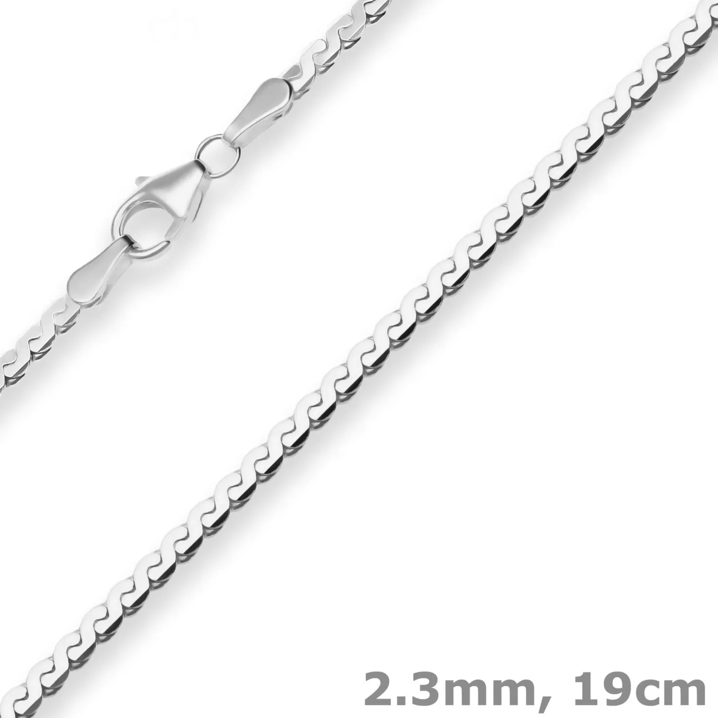 2,3mm Armband Fantasiekette Silberarmband Armschmuck aus 925 Silber 19cm