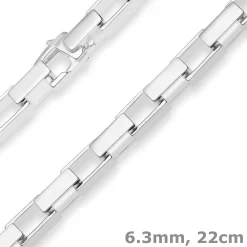 6,3mm Armband Fantasiekette Silberarmband Armschmuck aus 925 Silber 22cm
