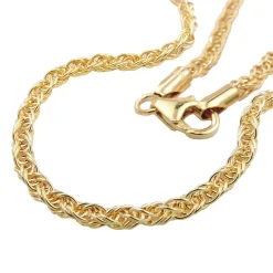 3mm Armband Fantasie-Zopfkette aus 9Kt 375 Gold Gelbgold 19cm