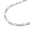 2mm Armband Figaro Armkette 925 Silber, Silberarmband, 19cm, Unisex