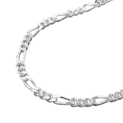 2mm Armband Figaro Armkette 925 Silber, Silberarmband, 19cm, Unisex