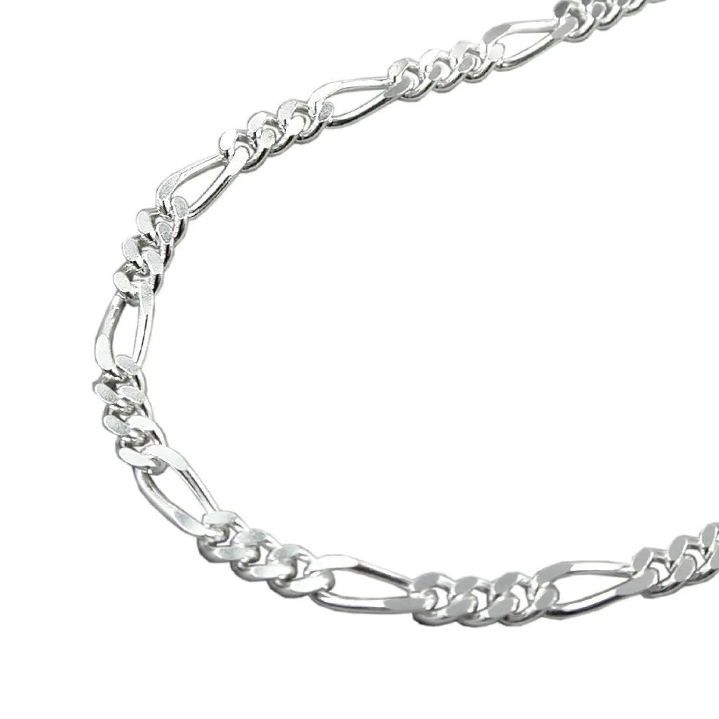 2mm Armband Figaro Armkette 925 Silber, Silberarmband, 19cm, Unisex