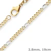 2,8mm Armband Figarokette diamantiert Armschmuck aus 750 Gold gelb/weiß 19cm