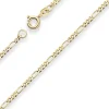 2,2mm Armband Figarokette diamantiert Armschmuck aus 585 Gold Gelbgold 18cm