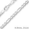4,9mm Armband Figarokette diamantiert Armschmuck aus 925 Silber 21cm