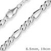 6,5mm Armband Figarokette Silberarmband Armschmuck aus 925 Silber 19cm